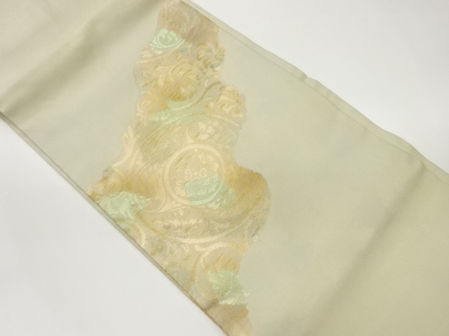 道長取に華文模様織出し名古屋帯